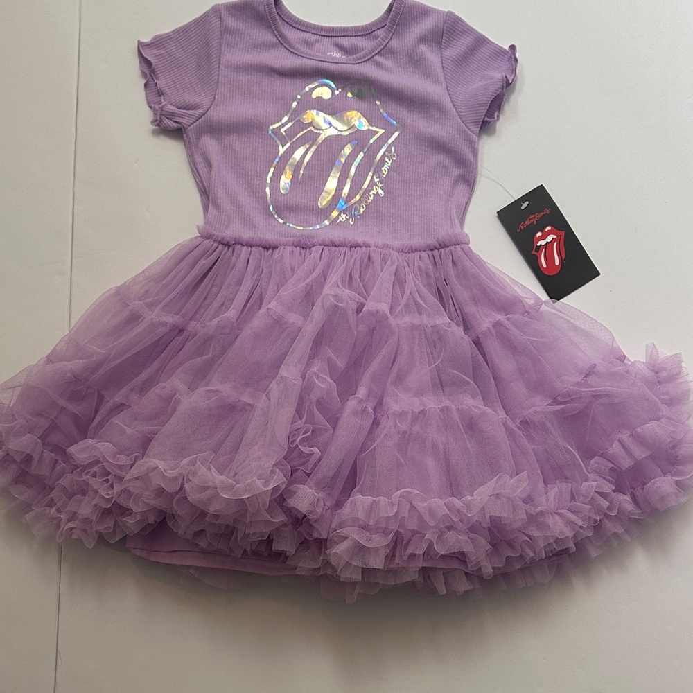 The Rolling Stones Purple Kids Dress